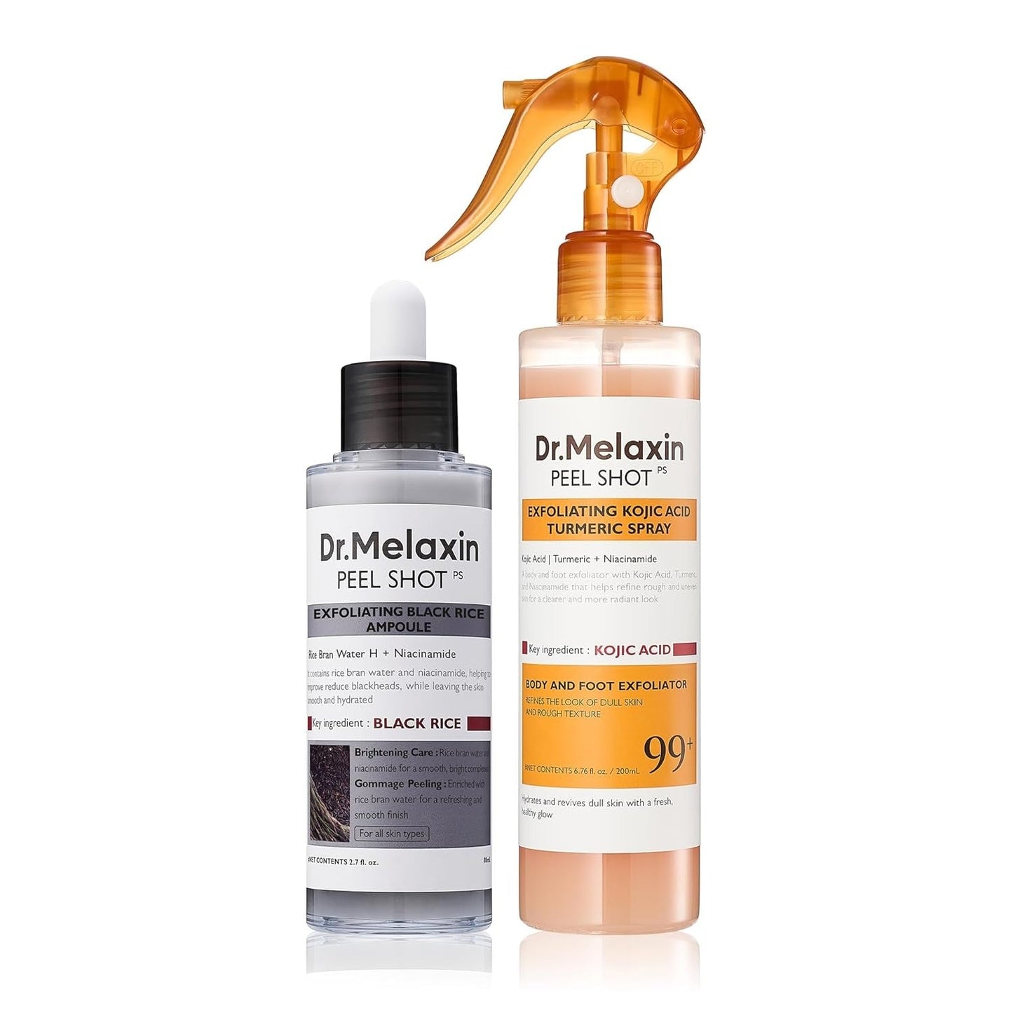 Dr.Melaxin Peel Shot Ampoule Duo (white+black）